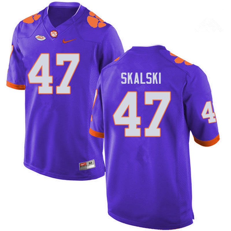 Men #47 James Skalski Clemson Tigers College Football Jerseys Sale-Purple - Click Image to Close
